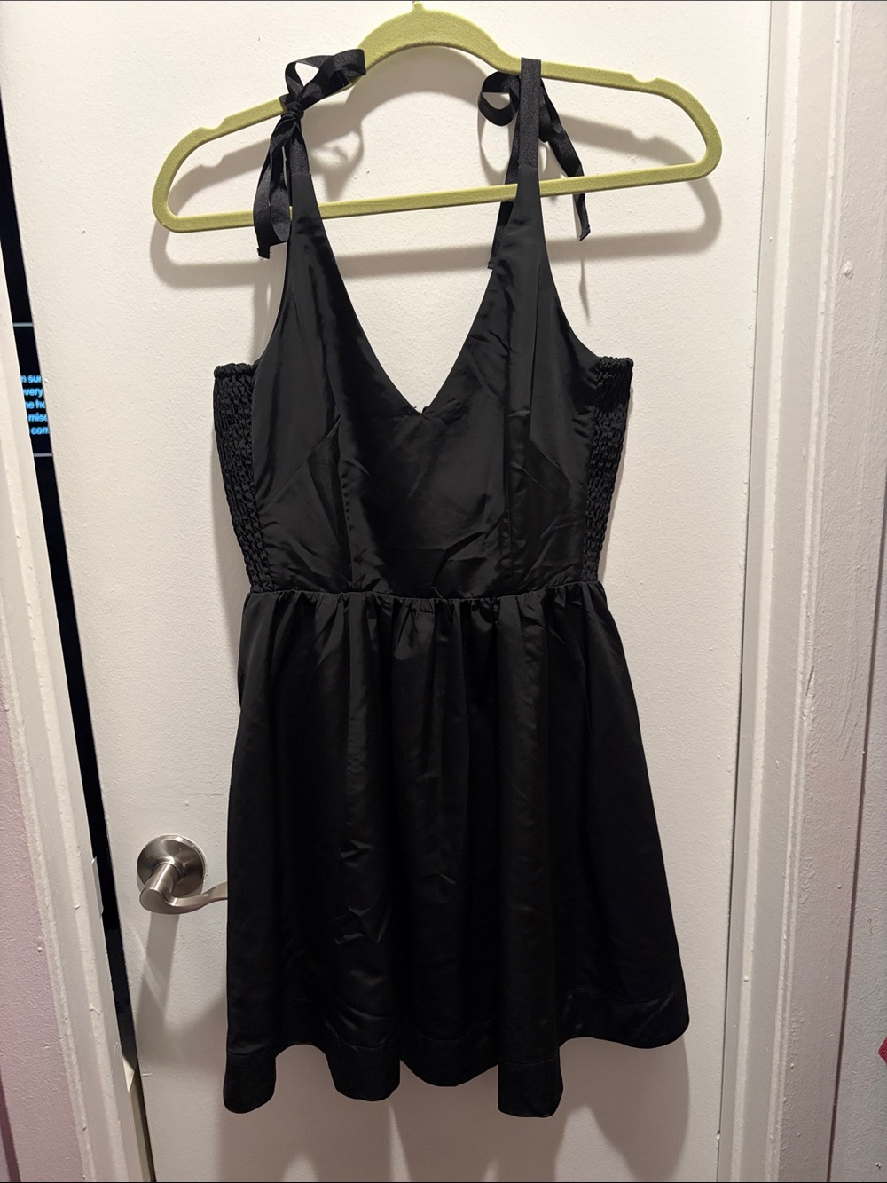Black Tie-Shoulder Dress